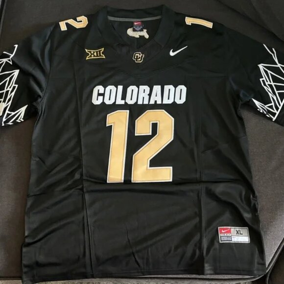#12 Travis Hunter Game Jersey Black - Picture 1 of 5